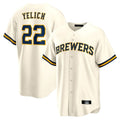 M.Brewers #22 Christian Yelich Player Cream Replica Baseall Jerseys