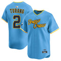Custom #2 Light Blue City Connect MIL Baseball Shirt Top