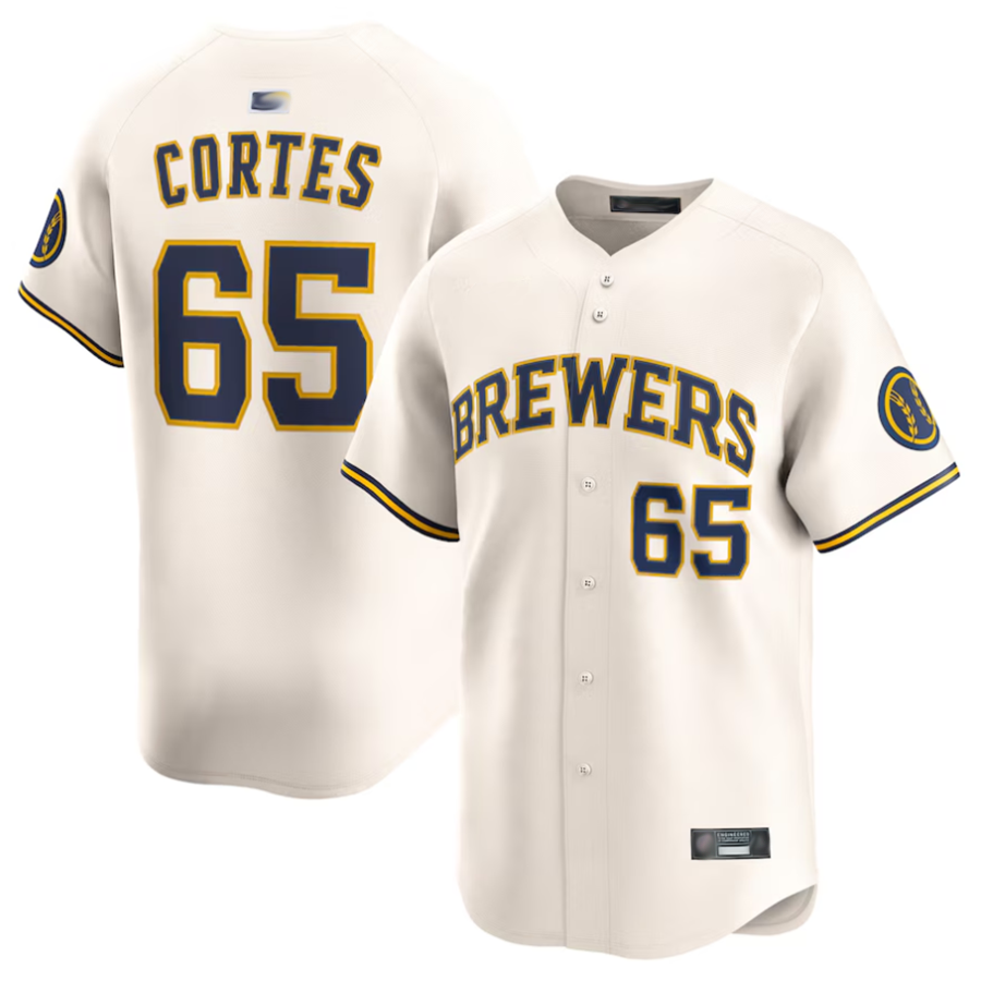 Custom #65 Cream MIL Baseball Shirt Top