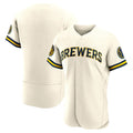 M.Brewers Blank Player Cream Home Replica Elite Baseball Jerseys