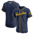 M.Brewers Blank Player Navy Vapor Premier Elite Baseball Jerseys