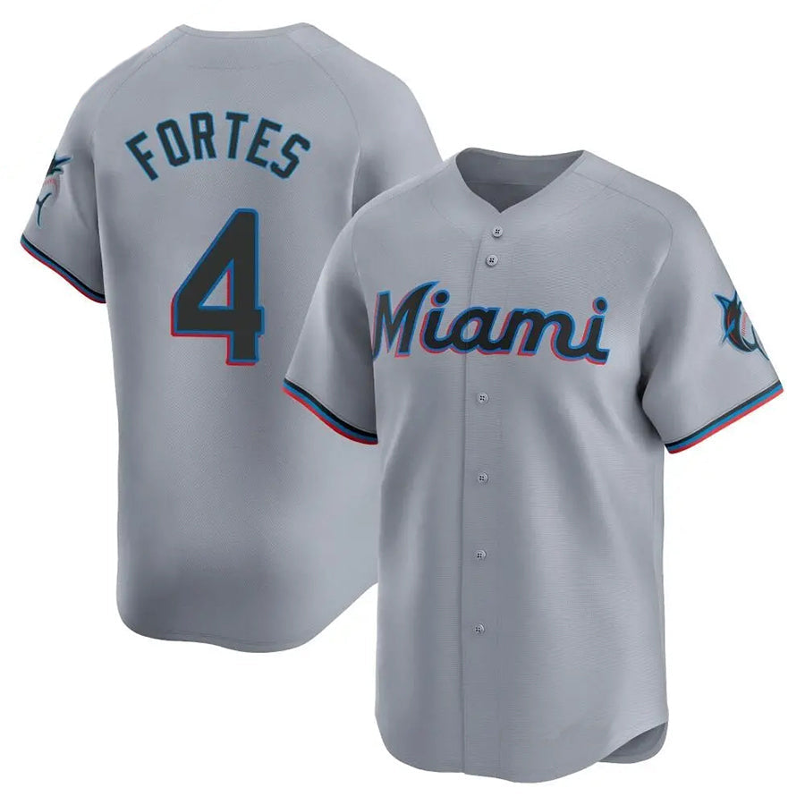 Custom #4 Gray MIA Baseball Shirt Top