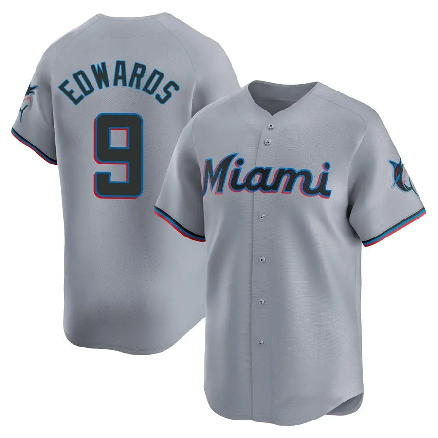 Custom #9 Gray MIA Baseball Shirt Top
