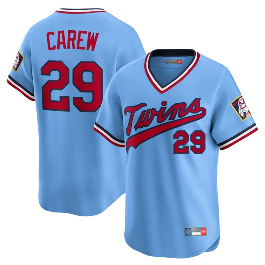 Custom #29 Light Blue Throwback MIN Baseball Shirt Top