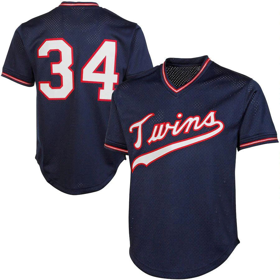 Custom #34 Navy 1985 MIN Baseball Shirt Top