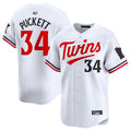 M.Twins #34 Kirby Puckett Player White Home Limited Baseball Jerseys