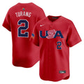Brice Turang USA Baseball 2026 World Baseball Classic Alternate Stadium Jersey - Red
