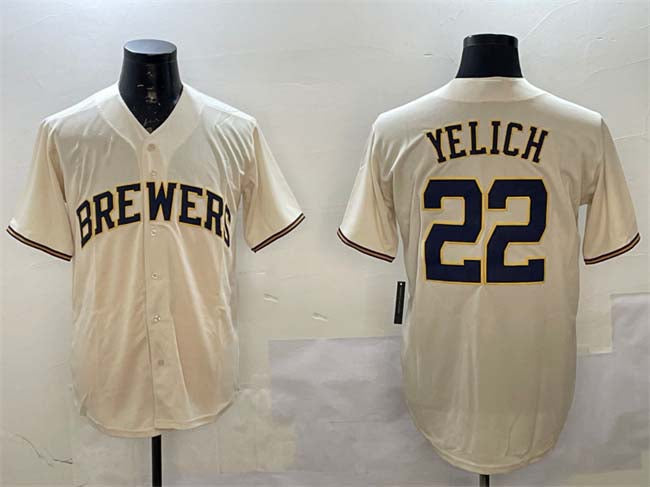 Custom #22 Cream MIL Baseball Shirt Top