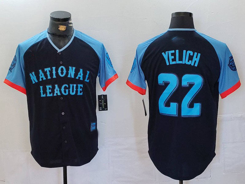 Custom #22 Navy All Star MIL Baseball Shirt Top