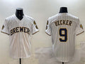 Custom #9 White MIL Baseball Shirt Top