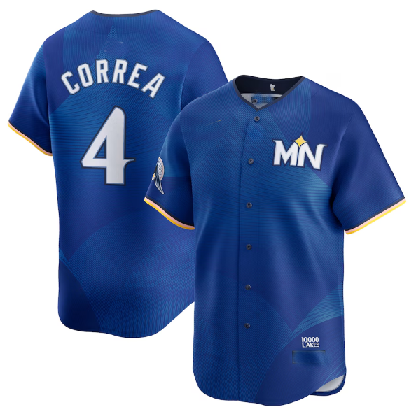 Custom #4 Royal City Connect MIN Baseball Shirt Top