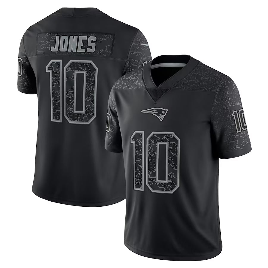 Custom #10 Black NE Football Shirt Top