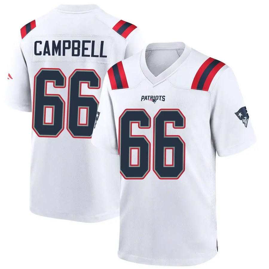 Custom #66 White NE Football Shirt Top