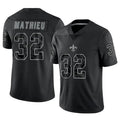 NO.Saints #32 Tyrann Mathieu Player Black RFLCTV Limited Football Jerseys