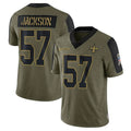 NO.Saints #57 Rickey Jackson Salute To Service Olive Football Jerseys