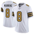 Custom #8 White NO Football Shirt Top