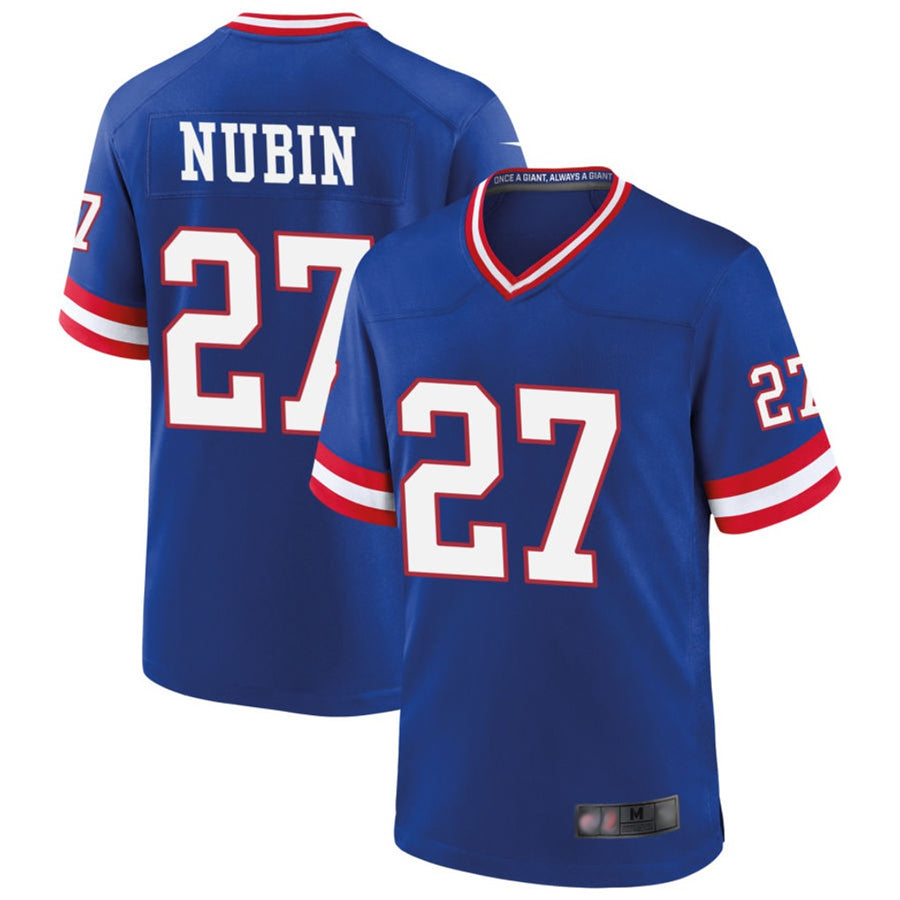 Custom #27 Royal NYG Football Shirt Top