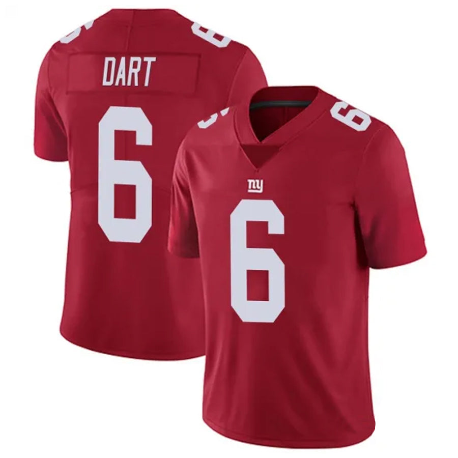 Custom #6 Red NYG Football Shirt Top