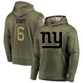 NY.Giants #6 Jaxson Dart Player Salute to Service Hoodies Football Jerseys