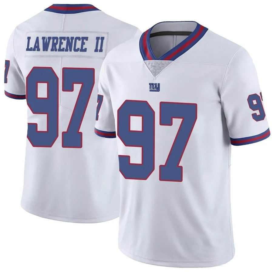 Custom #97 White NYG Football Shirt Top