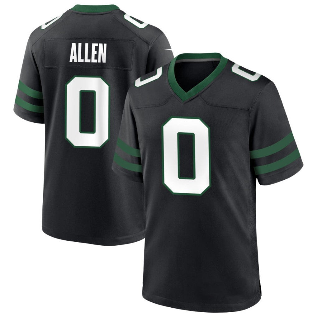 Custom #0 Black NYJ Football Shirt Top
