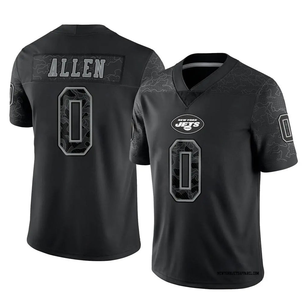 Custom #0 Black NYJ Football Shirt Top