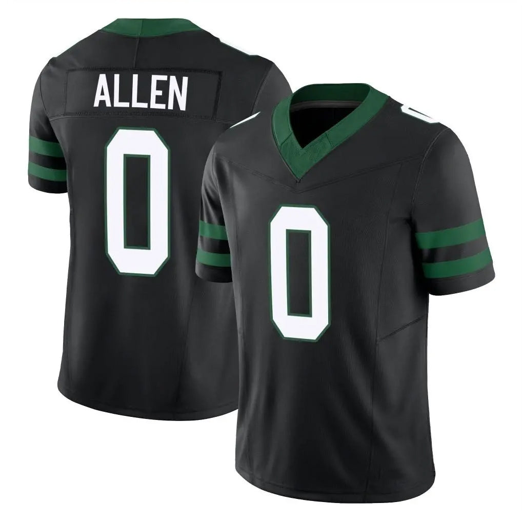 Custom #0 Black NYJ Football Shirt Top
