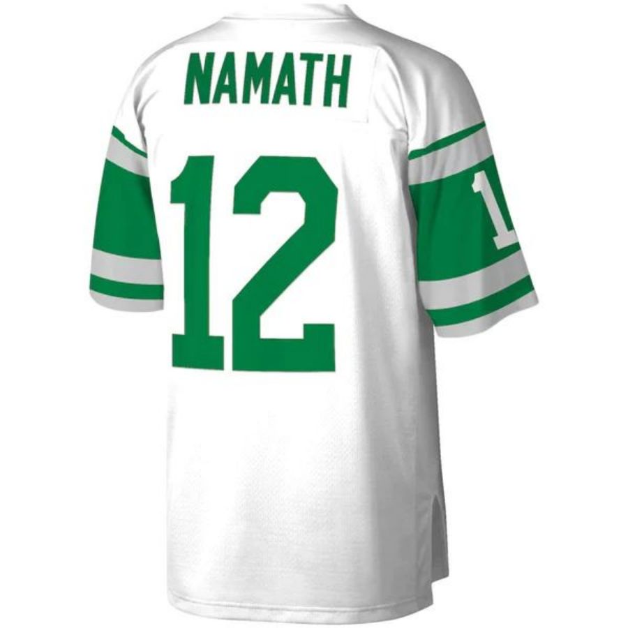 Custom #12 White NYJ Football Shirt Top