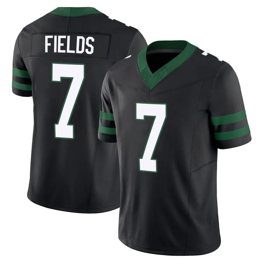 Custom #7 Black NYJ Football Shirt Top