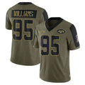 Custom #95 Olive NYJ Football Shirt Top