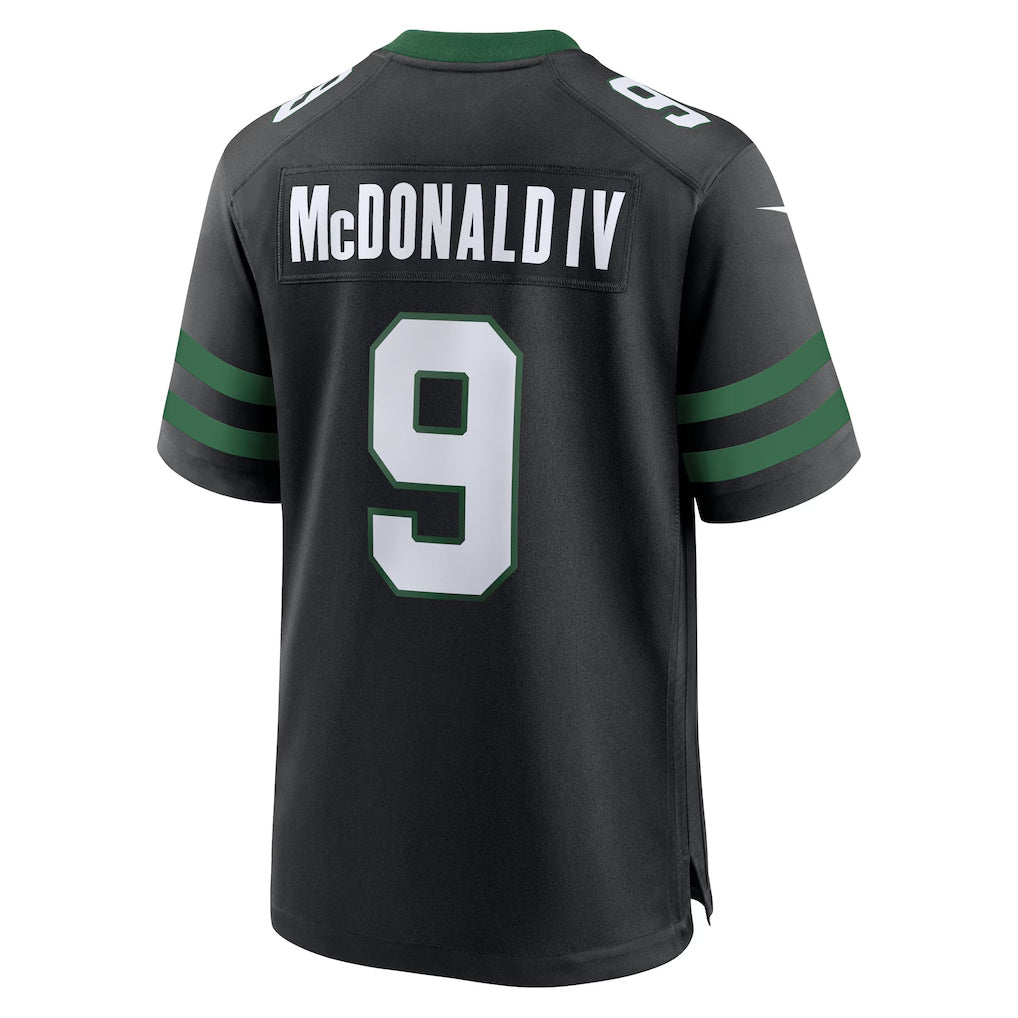 Custom #9 Black NYJ Football Shirt Top
