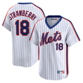 Custom #18 White Throwback NYM Baseball Shirt Top