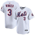 NY.Mets #3 Jesse Winker Player White Home Limited Baseball Jerseys
