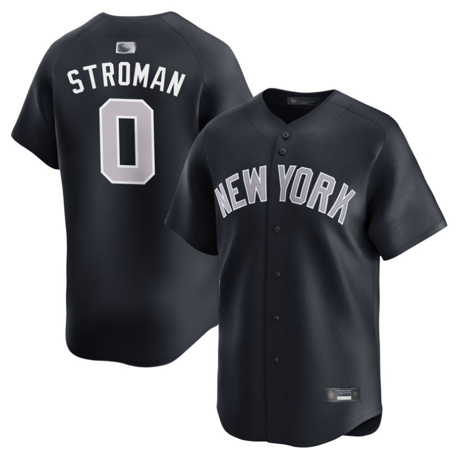 Custom #0 Black NYY Baseball Shirt Top