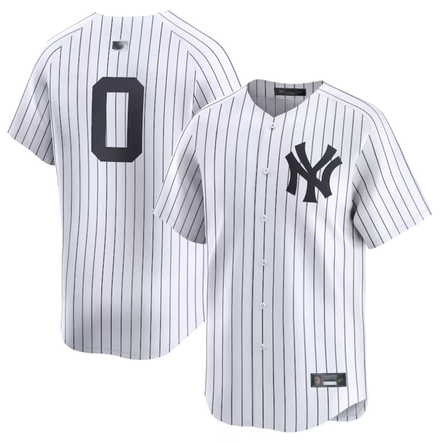 Custom #0 Gray NYY Baseball Shirt Top