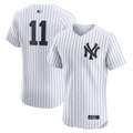Custom #11 White NYY Baseball Shirt Top