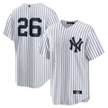 Custom #26 White NYY Baseball Shirt Top