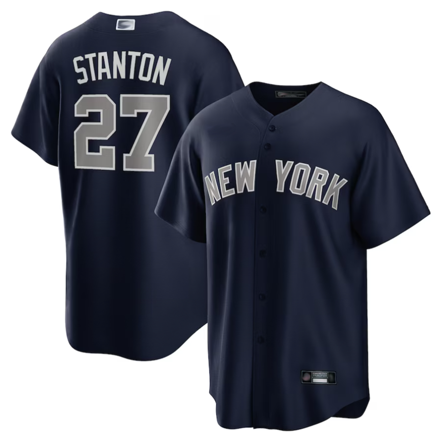 Custom #27 Navy NYY Baseball Shirt Top