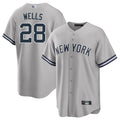 Custom #28 Gray NYY Baseball Shirt Top