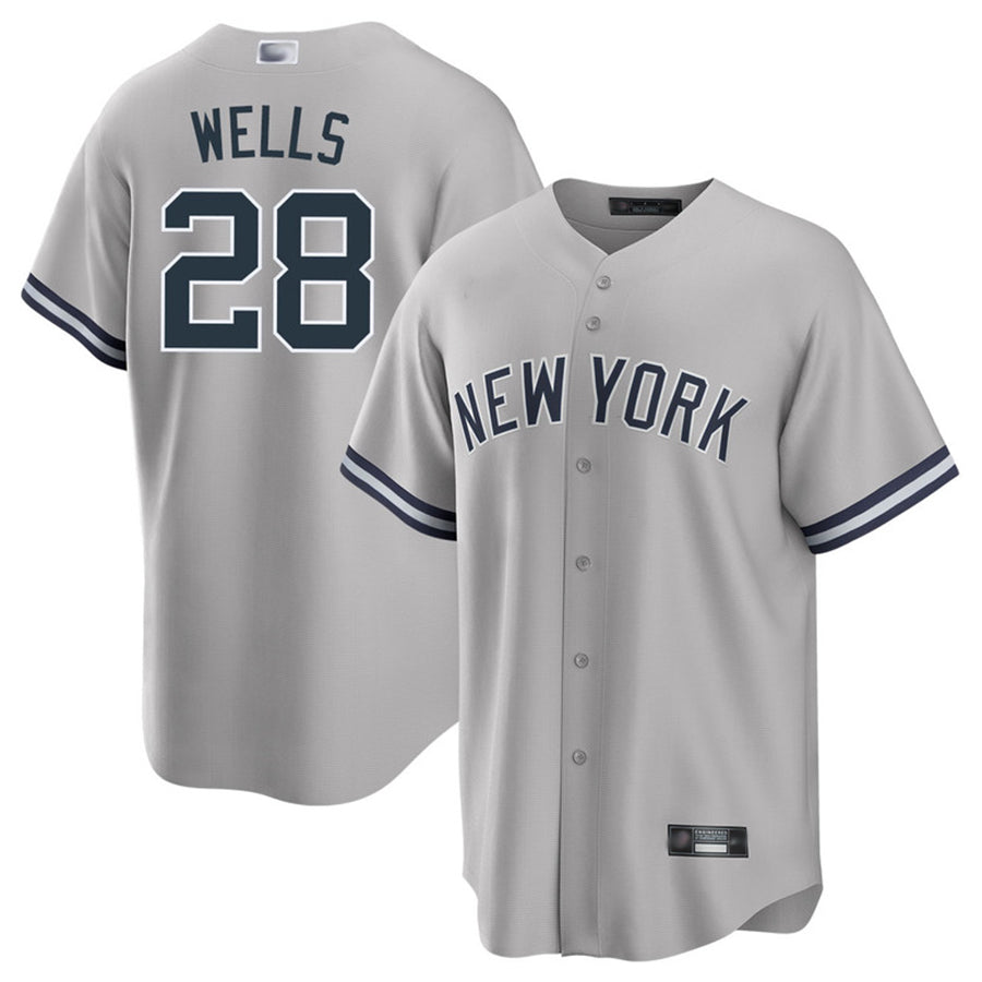 Custom #28 Gray NYY Baseball Shirt Top
