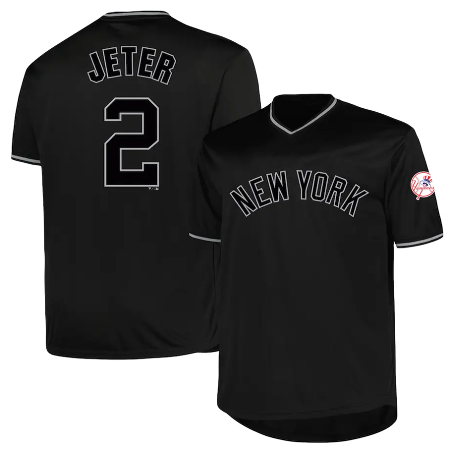 Custom #2 Black NYY Baseball Shirt Top