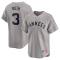 Custom #3 Gray Throwback NYY Baseball Shirt Top