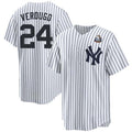 Custom #24 White NYY Baseball Shirt Top