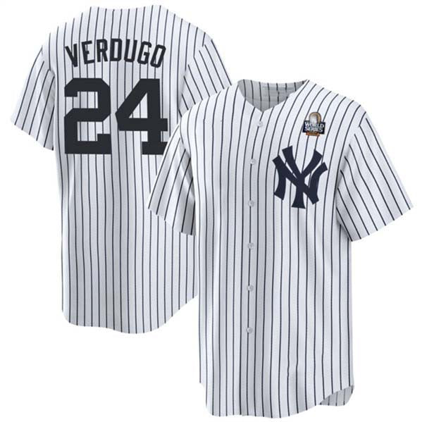 Custom #24 White NYY Baseball Shirt Top