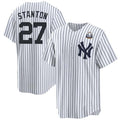 Custom #27 White NYY Baseball Shirt Top