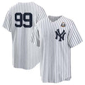 Custom #99 White NYY Baseball Shirt Top