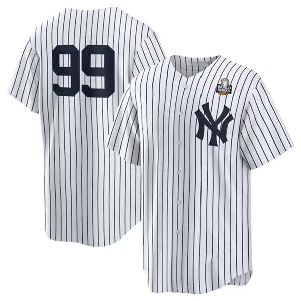 Custom #99 White NYY Baseball Shirt Top