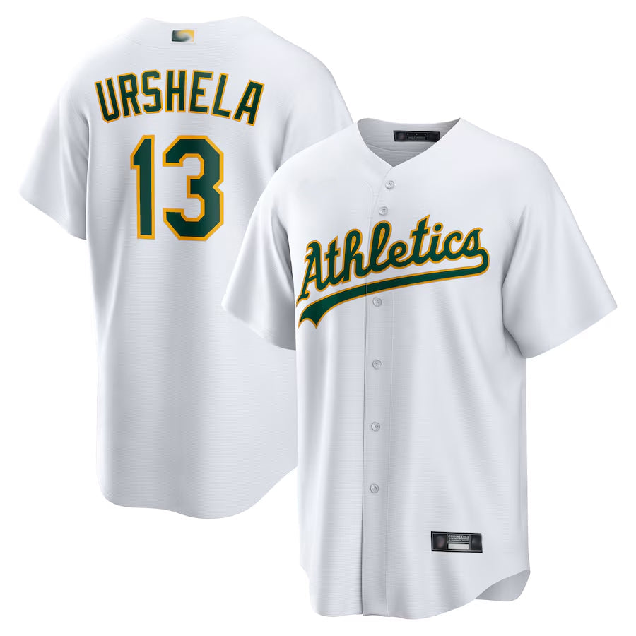Athletics #13 Gio Urshela Player White Home Replica Baseball Jerseys
