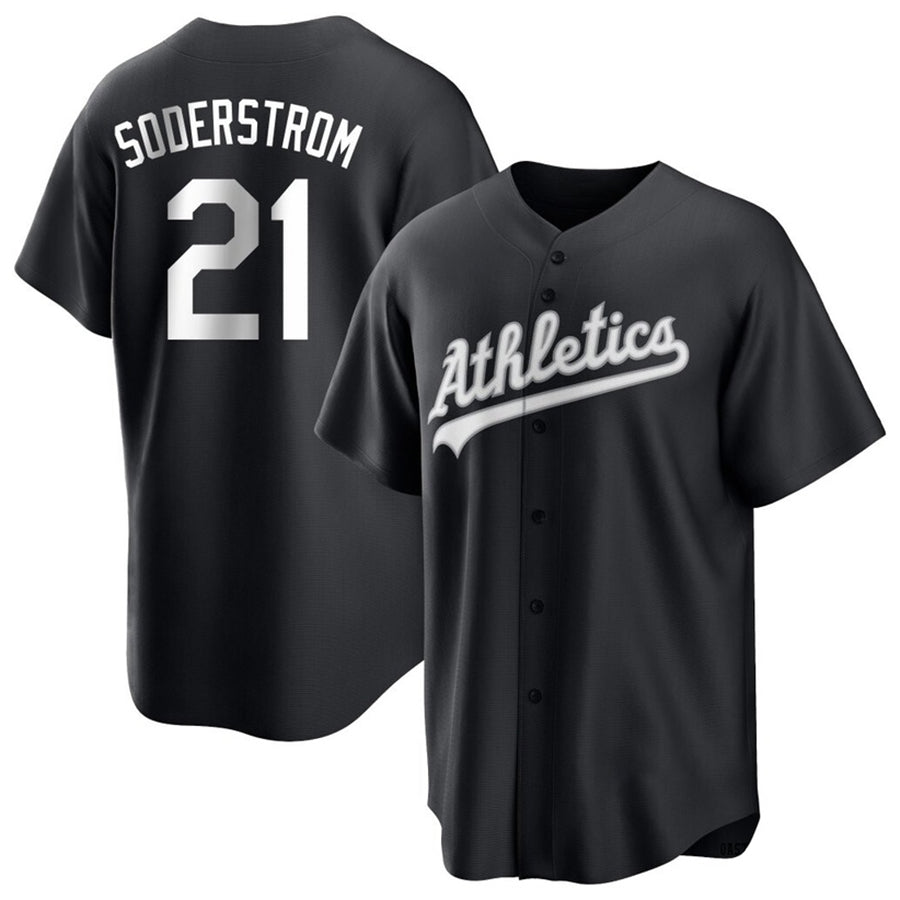 Athletics #21 Tyler Soderstrom Player Black Home Replica Game Baseball Jerseys