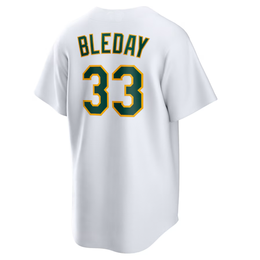 Athletics #33 JJ Bleday Player White Home Replica Baseball Jerseys